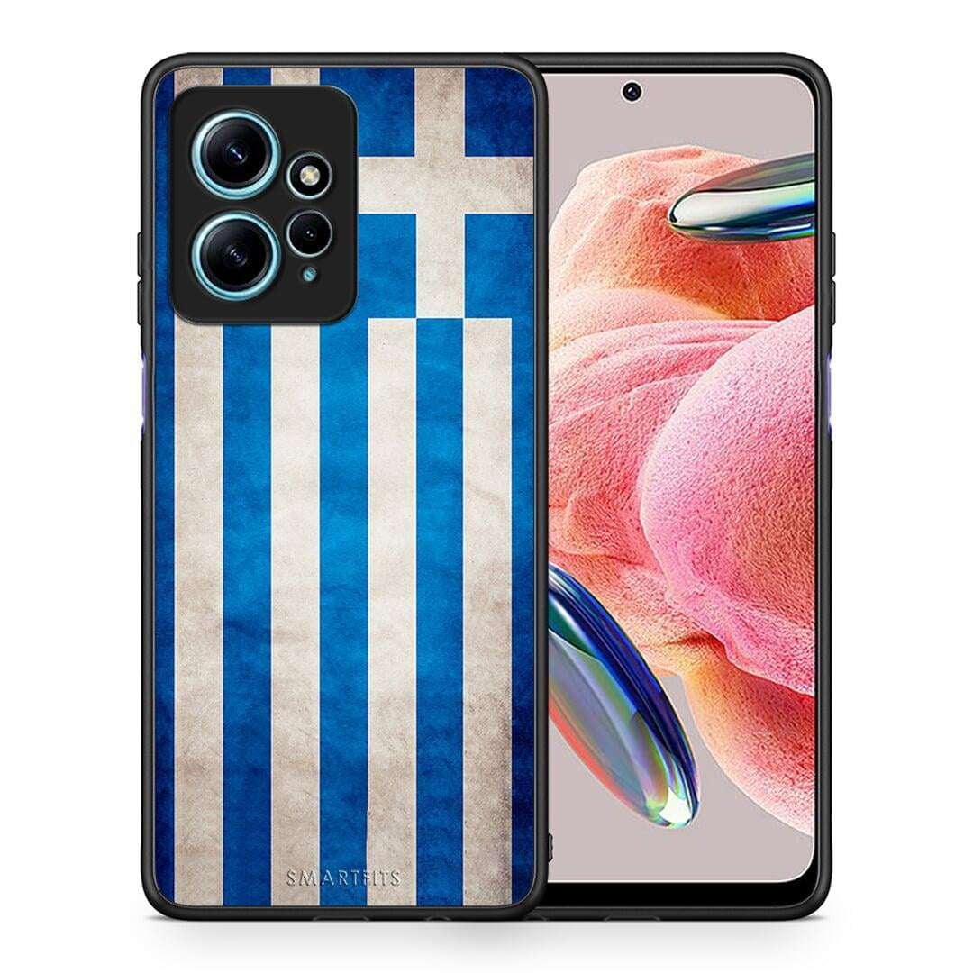 Θήκη Xiaomi Redmi Note 12 4G / Redmi K60 Pro Flag Greek από τη Smartfits με σχέδιο στο πίσω μέρος και μαύρο περίβλημα | Xiaomi Redmi Note 12 4G / Redmi K60 Pro Flag Greek Case with Colorful Back and Black Bezels