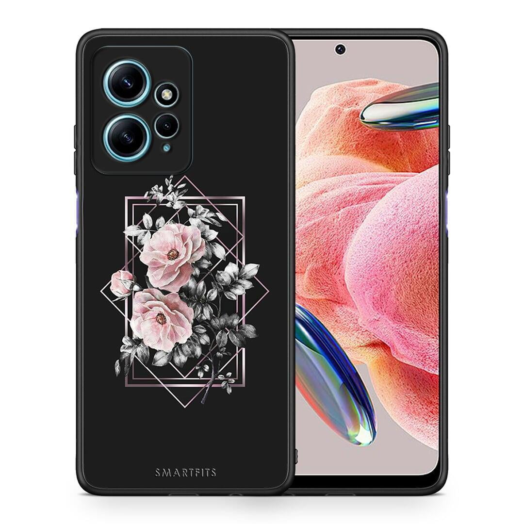 Θήκη Xiaomi Redmi Note 12 4G / Redmi K60 Pro Flower Frame από τη Smartfits με σχέδιο στο πίσω μέρος και μαύρο περίβλημα | Xiaomi Redmi Note 12 4G / Redmi K60 Pro Flower Frame Case with Colorful Back and Black Bezels