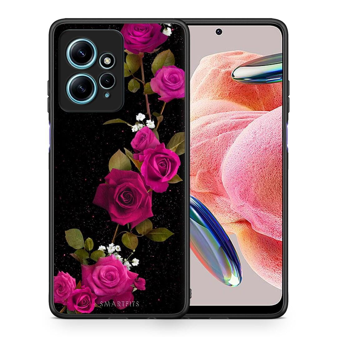 Θήκη Xiaomi Redmi Note 12 4G / Redmi K60 Pro Flower Red Roses από τη Smartfits με σχέδιο στο πίσω μέρος και μαύρο περίβλημα | Xiaomi Redmi Note 12 4G / Redmi K60 Pro Flower Red Roses Case with Colorful Back and Black Bezels