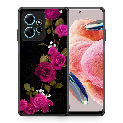 Θήκη Xiaomi Redmi Note 12 4G / Redmi K60 Pro Flower Red Roses από τη Smartfits με σχέδιο στο πίσω μέρος και μαύρο περίβλημα | Xiaomi Redmi Note 12 4G / Redmi K60 Pro Flower Red Roses Case with Colorful Back and Black Bezels