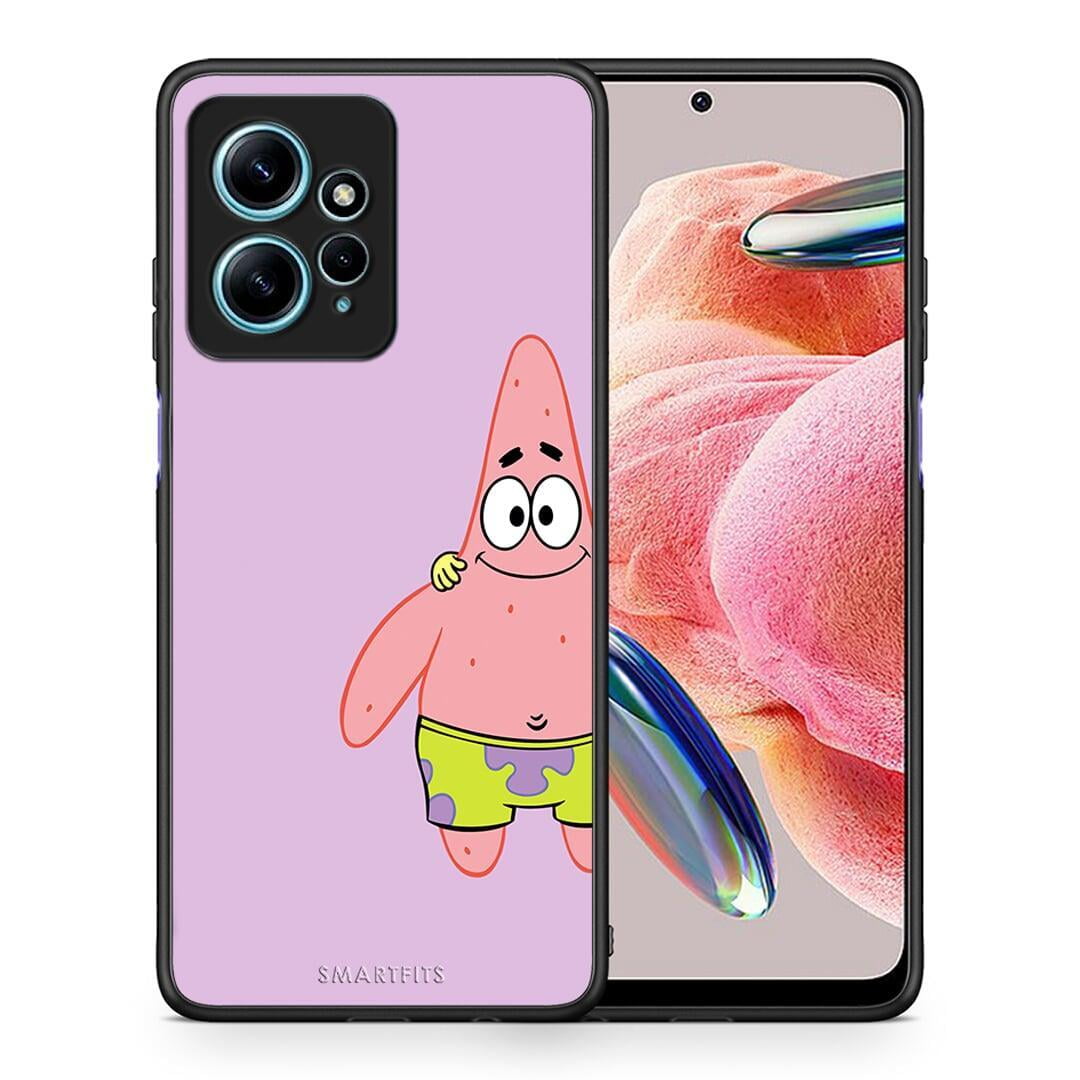 Θήκη Xiaomi Redmi Note 12 4G / Redmi K60 Pro Friends Patrick από τη Smartfits με σχέδιο στο πίσω μέρος και μαύρο περίβλημα | Xiaomi Redmi Note 12 4G / Redmi K60 Pro Friends Patrick Case with Colorful Back and Black Bezels