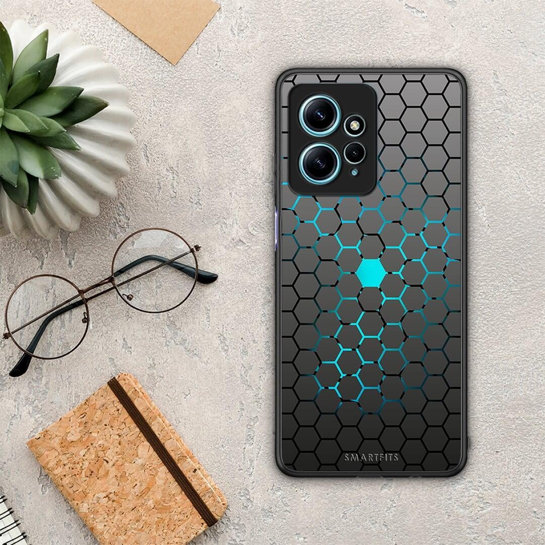 Θήκη Xiaomi Redmi Note 12 4G / Redmi K60 Pro Geometric Hexagonal από τη Smartfits με σχέδιο στο πίσω μέρος και μαύρο περίβλημα | Xiaomi Redmi Note 12 4G / Redmi K60 Pro Geometric Hexagonal Case with Colorful Back and Black Bezels