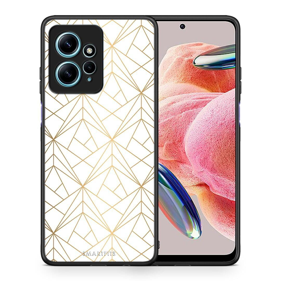 Θήκη Xiaomi Redmi Note 12 4G / Redmi K60 Pro Geometric Luxury White από τη Smartfits με σχέδιο στο πίσω μέρος και μαύρο περίβλημα | Xiaomi Redmi Note 12 4G / Redmi K60 Pro Geometric Luxury White Case with Colorful Back and Black Bezels