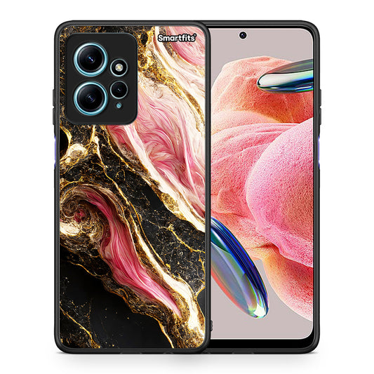 Θήκη Xiaomi Redmi Note 12 4G / Redmi K60 Pro Glamorous Pink Marble από τη Smartfits με σχέδιο στο πίσω μέρος και μαύρο περίβλημα | Xiaomi Redmi Note 12 4G / Redmi K60 Pro Glamorous Pink Marble Case with Colorful Back and Black Bezels