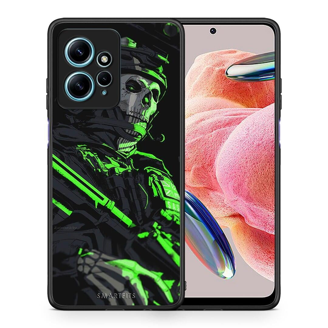 Θήκη Xiaomi Redmi Note 12 4G / Redmi K60 Pro Green Soldier από τη Smartfits με σχέδιο στο πίσω μέρος και μαύρο περίβλημα | Xiaomi Redmi Note 12 4G / Redmi K60 Pro Green Soldier Case with Colorful Back and Black Bezels