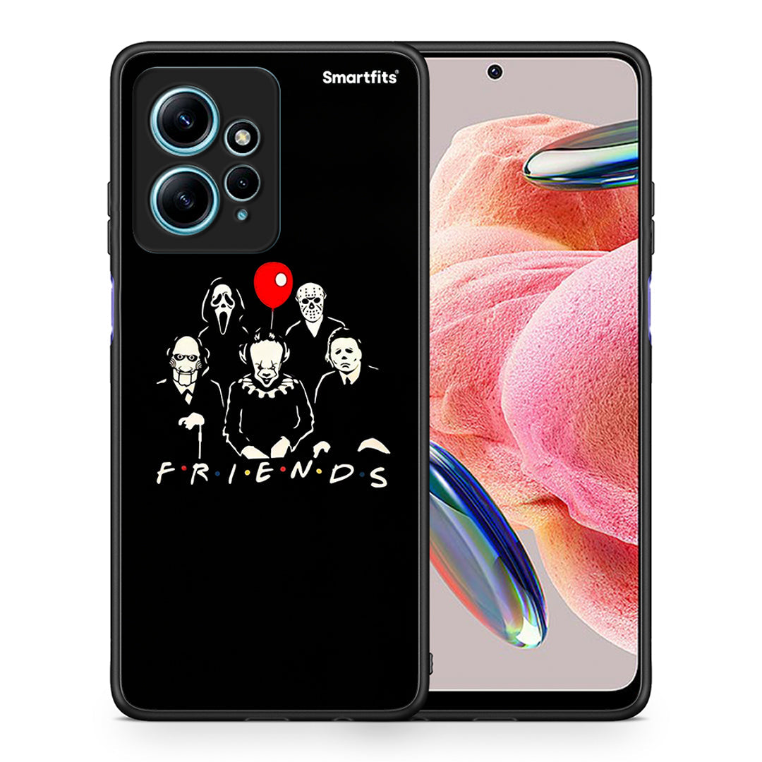 Θήκη Xiaomi Redmi Note 12 4G Halloween Friends από τη Smartfits με σχέδιο στο πίσω μέρος και μαύρο περίβλημα | Xiaomi Redmi Note 12 4G Halloween Friends Case with Colorful Back and Black Bezels