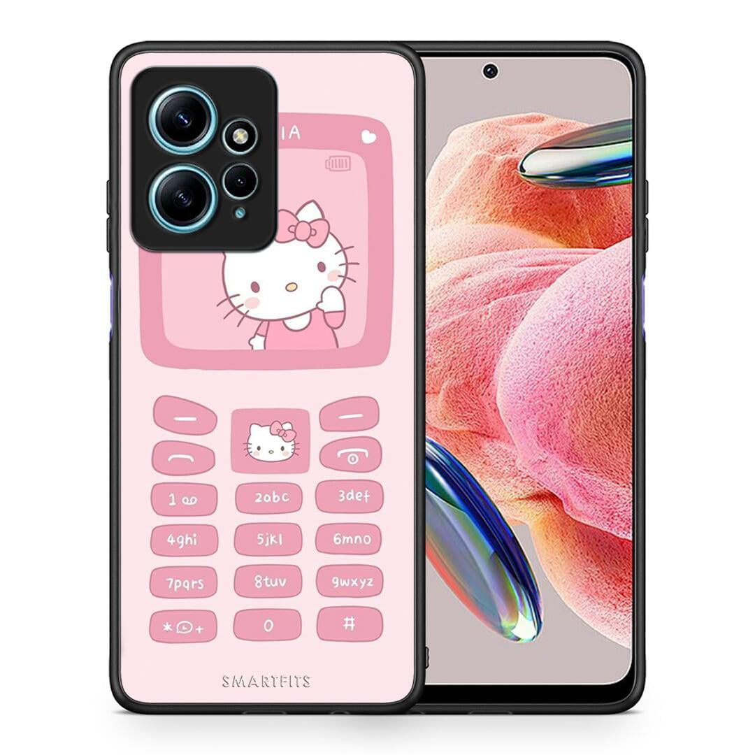 Θήκη Xiaomi Redmi Note 12 4G / Redmi K60 Pro Hello Kitten από τη Smartfits με σχέδιο στο πίσω μέρος και μαύρο περίβλημα | Xiaomi Redmi Note 12 4G / Redmi K60 Pro Hello Kitten Case with Colorful Back and Black Bezels