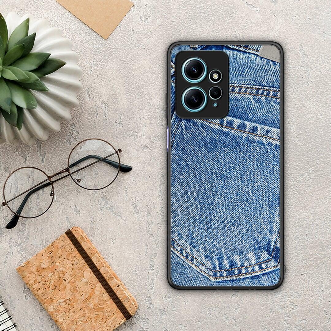 Θήκη Xiaomi Redmi Note 12 4G / Redmi K60 Pro Jeans Pocket από τη Smartfits με σχέδιο στο πίσω μέρος και μαύρο περίβλημα | Xiaomi Redmi Note 12 4G / Redmi K60 Pro Jeans Pocket Case with Colorful Back and Black Bezels