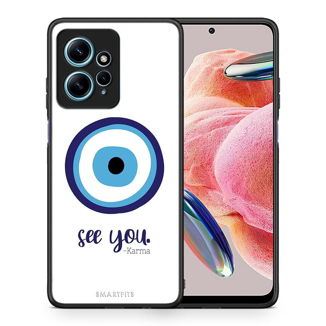 Θήκη Xiaomi Redmi Note 12 4G / Redmi K60 Pro Karma Says από τη Smartfits με σχέδιο στο πίσω μέρος και μαύρο περίβλημα | Xiaomi Redmi Note 12 4G / Redmi K60 Pro Karma Says Case with Colorful Back and Black Bezels