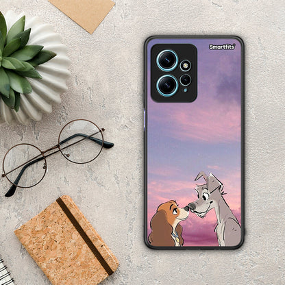 Θήκη Xiaomi Redmi Note 12 4G / Redmi K60 Pro Lady And Tramp από τη Smartfits με σχέδιο στο πίσω μέρος και μαύρο περίβλημα | Xiaomi Redmi Note 12 4G / Redmi K60 Pro Lady And Tramp Case with Colorful Back and Black Bezels