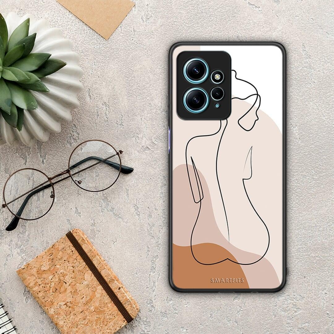 Θήκη Xiaomi Redmi Note 12 4G / Redmi K60 Pro LineArt Woman από τη Smartfits με σχέδιο στο πίσω μέρος και μαύρο περίβλημα | Xiaomi Redmi Note 12 4G / Redmi K60 Pro LineArt Woman Case with Colorful Back and Black Bezels