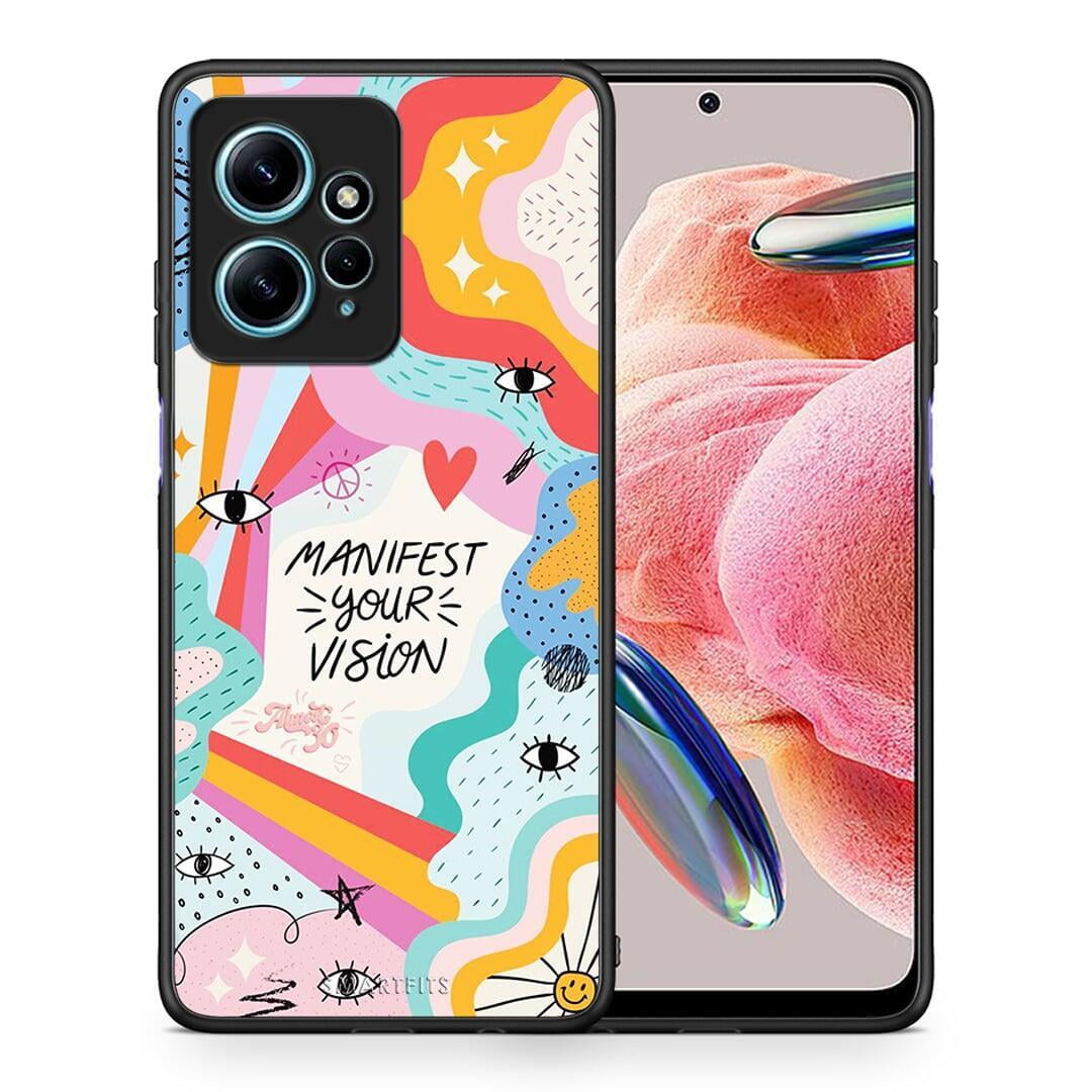 Θήκη Xiaomi Redmi Note 12 4G / Redmi K60 Pro Manifest Your Vision από τη Smartfits με σχέδιο στο πίσω μέρος και μαύρο περίβλημα | Xiaomi Redmi Note 12 4G / Redmi K60 Pro Manifest Your Vision Case with Colorful Back and Black Bezels