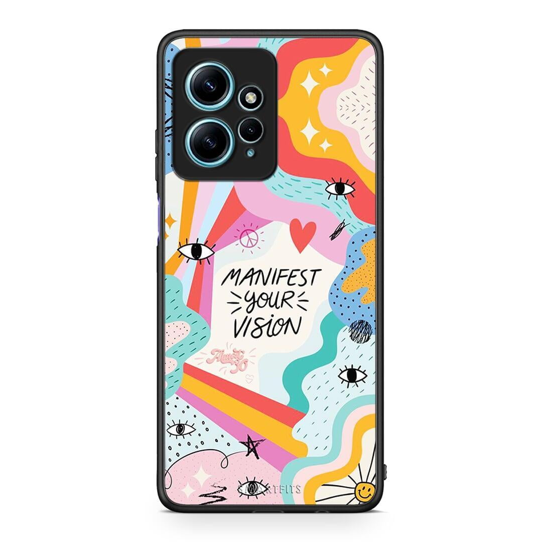 Θήκη Xiaomi Redmi Note 12 4G / Redmi K60 Pro Manifest Your Vision από τη Smartfits με σχέδιο στο πίσω μέρος και μαύρο περίβλημα | Xiaomi Redmi Note 12 4G / Redmi K60 Pro Manifest Your Vision Case with Colorful Back and Black Bezels