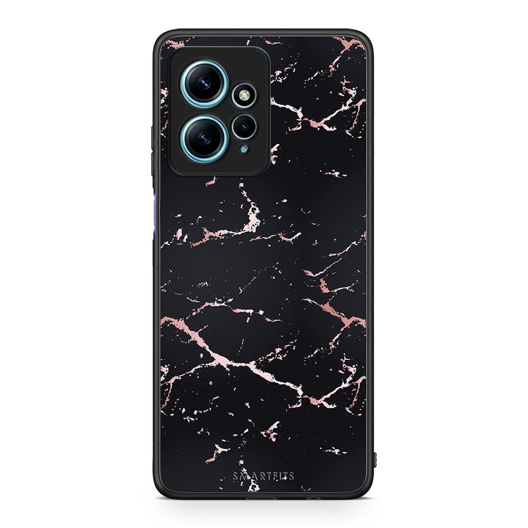 Θήκη Xiaomi Redmi Note 12 4G / Redmi K60 Pro Marble Black Rosegold από τη Smartfits με σχέδιο στο πίσω μέρος και μαύρο περίβλημα | Xiaomi Redmi Note 12 4G / Redmi K60 Pro Marble Black Rosegold Case with Colorful Back and Black Bezels