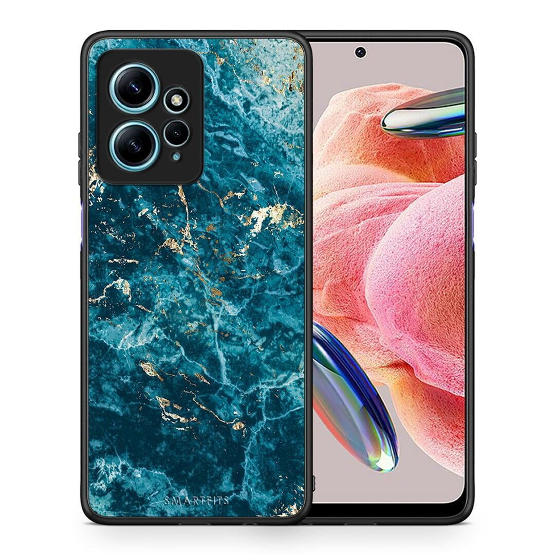 Θήκη Xiaomi Redmi Note 12 4G / Redmi K60 Pro Marble Blue από τη Smartfits με σχέδιο στο πίσω μέρος και μαύρο περίβλημα | Xiaomi Redmi Note 12 4G / Redmi K60 Pro Marble Blue Case with Colorful Back and Black Bezels