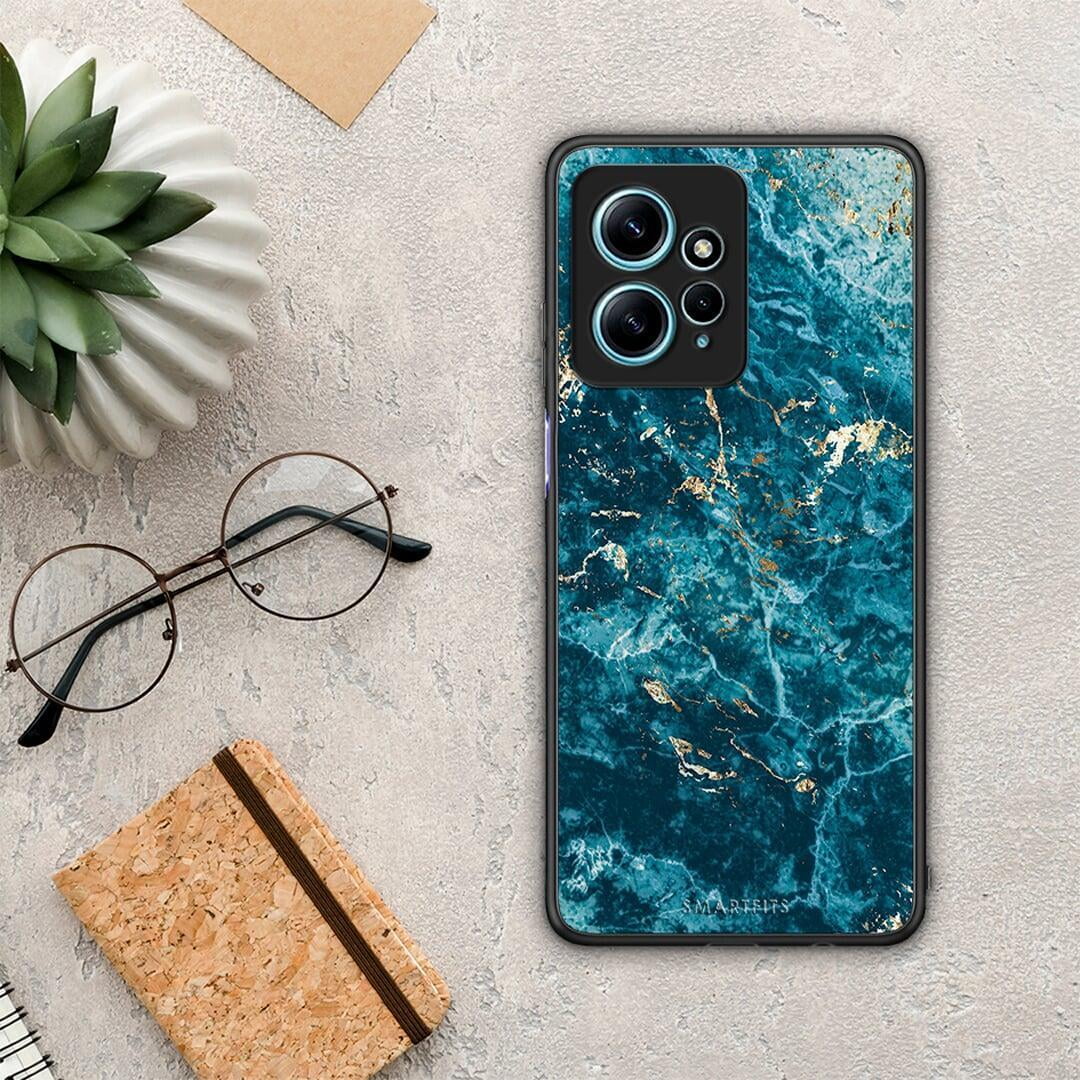 Θήκη Xiaomi Redmi Note 12 4G / Redmi K60 Pro Marble Blue από τη Smartfits με σχέδιο στο πίσω μέρος και μαύρο περίβλημα | Xiaomi Redmi Note 12 4G / Redmi K60 Pro Marble Blue Case with Colorful Back and Black Bezels