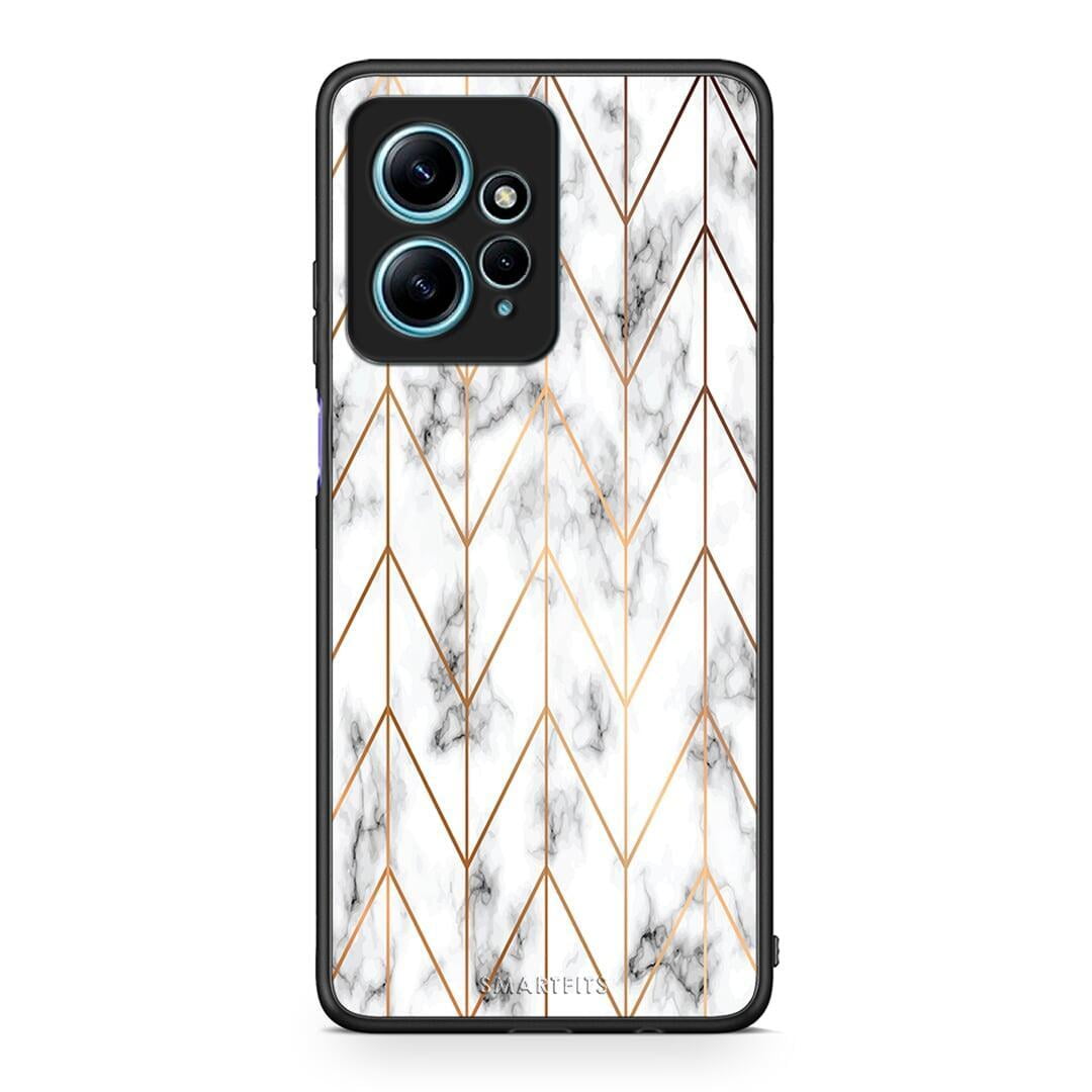 Θήκη Xiaomi Redmi Note 12 4G / Redmi K60 Pro Marble Gold Geometric από τη Smartfits με σχέδιο στο πίσω μέρος και μαύρο περίβλημα | Xiaomi Redmi Note 12 4G / Redmi K60 Pro Marble Gold Geometric Case with Colorful Back and Black Bezels