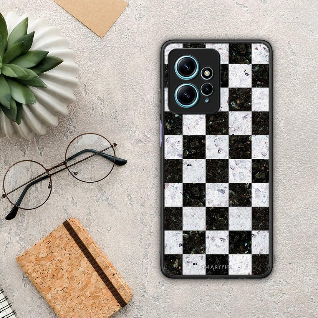 Θήκη Xiaomi Redmi Note 12 4G / Redmi K60 Pro Marble Square Geometric από τη Smartfits με σχέδιο στο πίσω μέρος και μαύρο περίβλημα | Xiaomi Redmi Note 12 4G / Redmi K60 Pro Marble Square Geometric Case with Colorful Back and Black Bezels