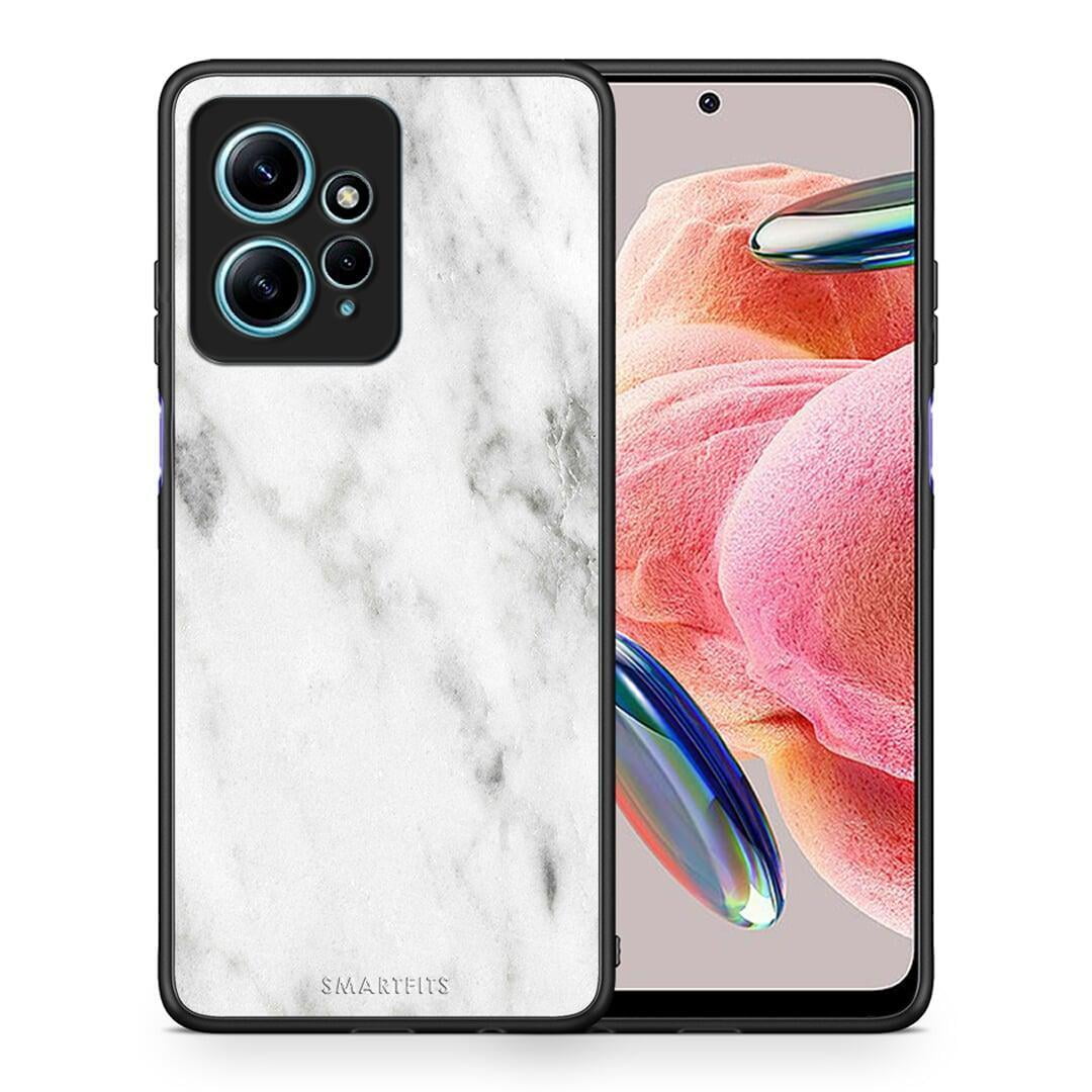 Θήκη Xiaomi Redmi Note 12 4G / Redmi K60 Pro Marble White από τη Smartfits με σχέδιο στο πίσω μέρος και μαύρο περίβλημα | Xiaomi Redmi Note 12 4G / Redmi K60 Pro Marble White Case with Colorful Back and Black Bezels