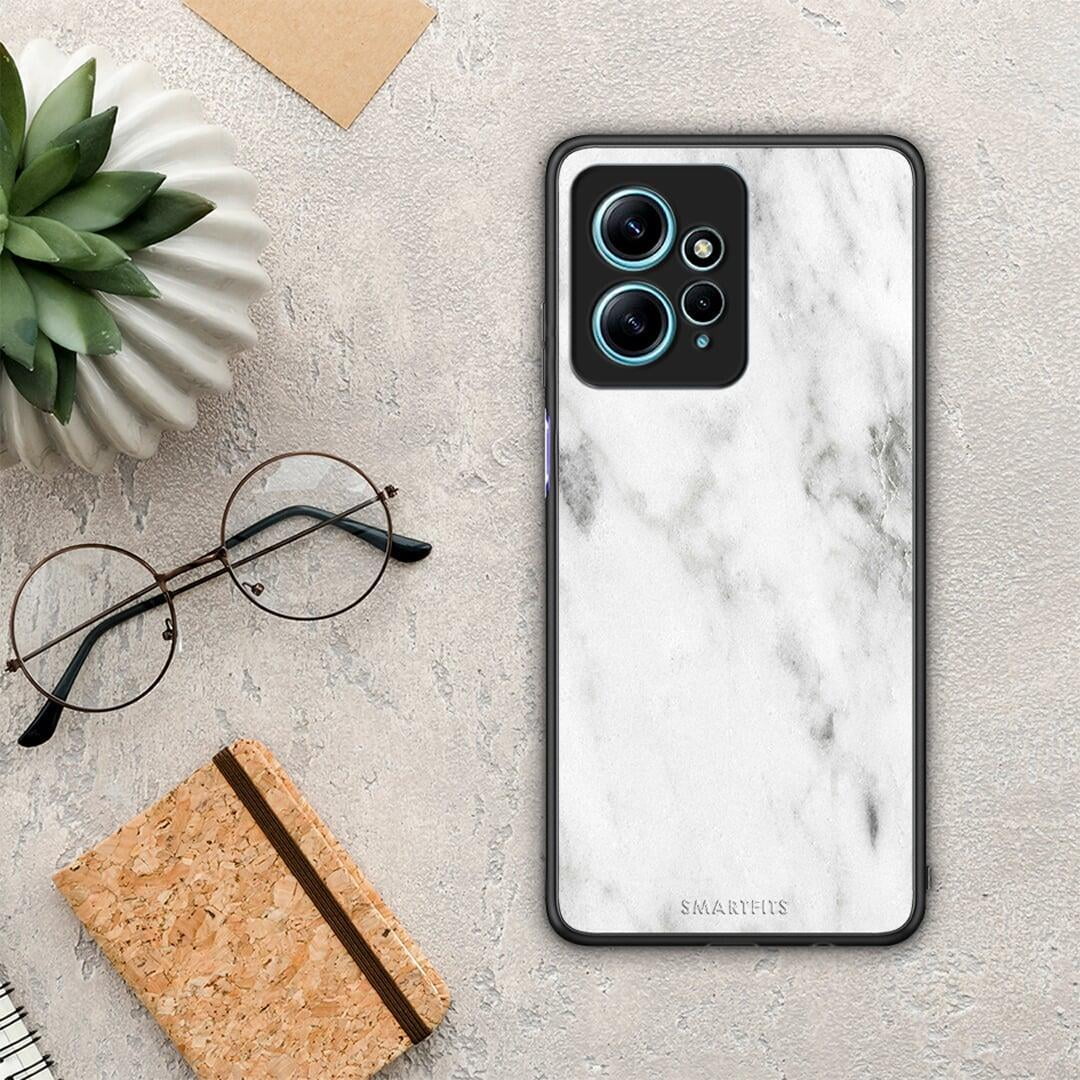 Θήκη Xiaomi Redmi Note 12 4G / Redmi K60 Pro Marble White από τη Smartfits με σχέδιο στο πίσω μέρος και μαύρο περίβλημα | Xiaomi Redmi Note 12 4G / Redmi K60 Pro Marble White Case with Colorful Back and Black Bezels