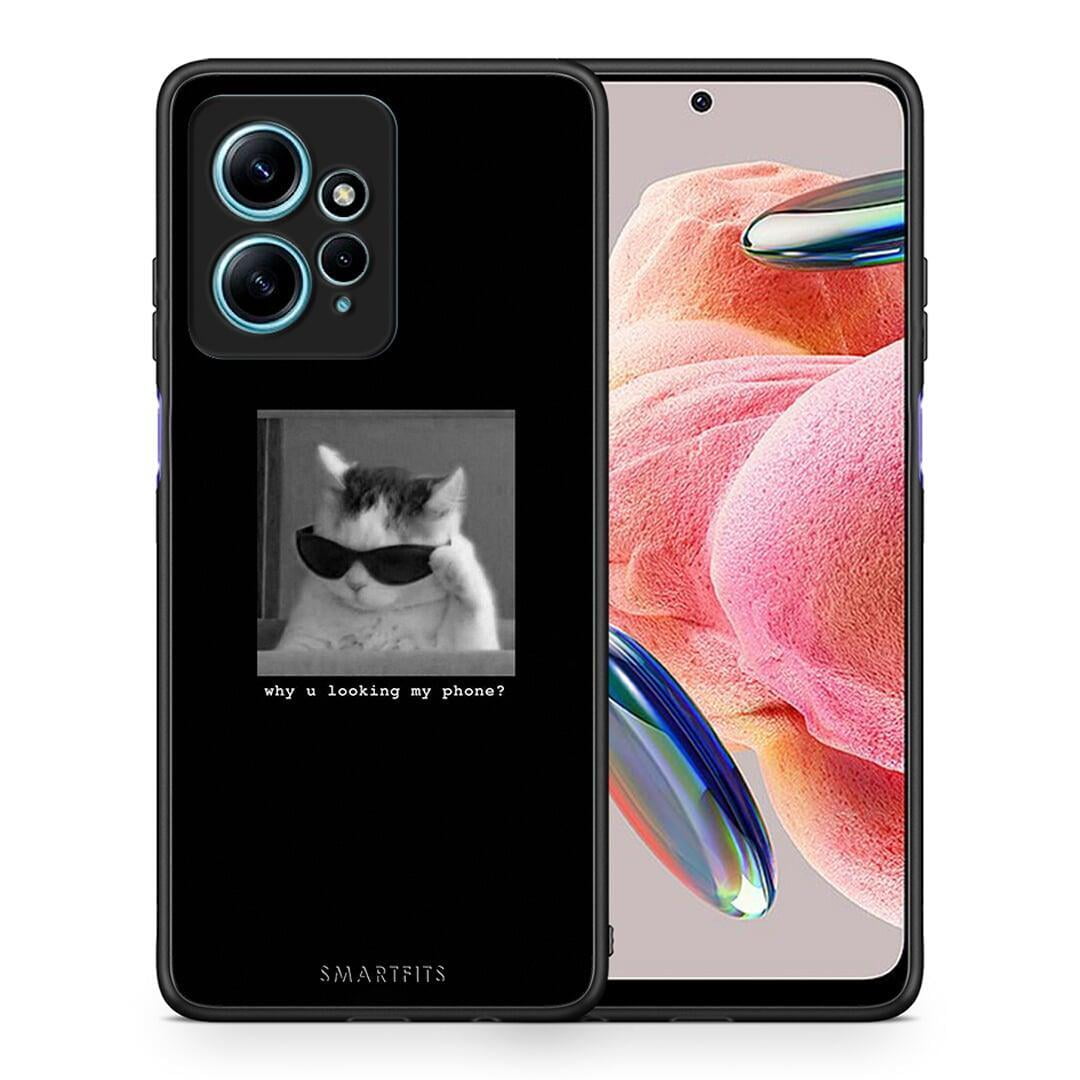 Θήκη Xiaomi Redmi Note 12 4G / Redmi K60 Pro Meme Cat από τη Smartfits με σχέδιο στο πίσω μέρος και μαύρο περίβλημα | Xiaomi Redmi Note 12 4G / Redmi K60 Pro Meme Cat Case with Colorful Back and Black Bezels