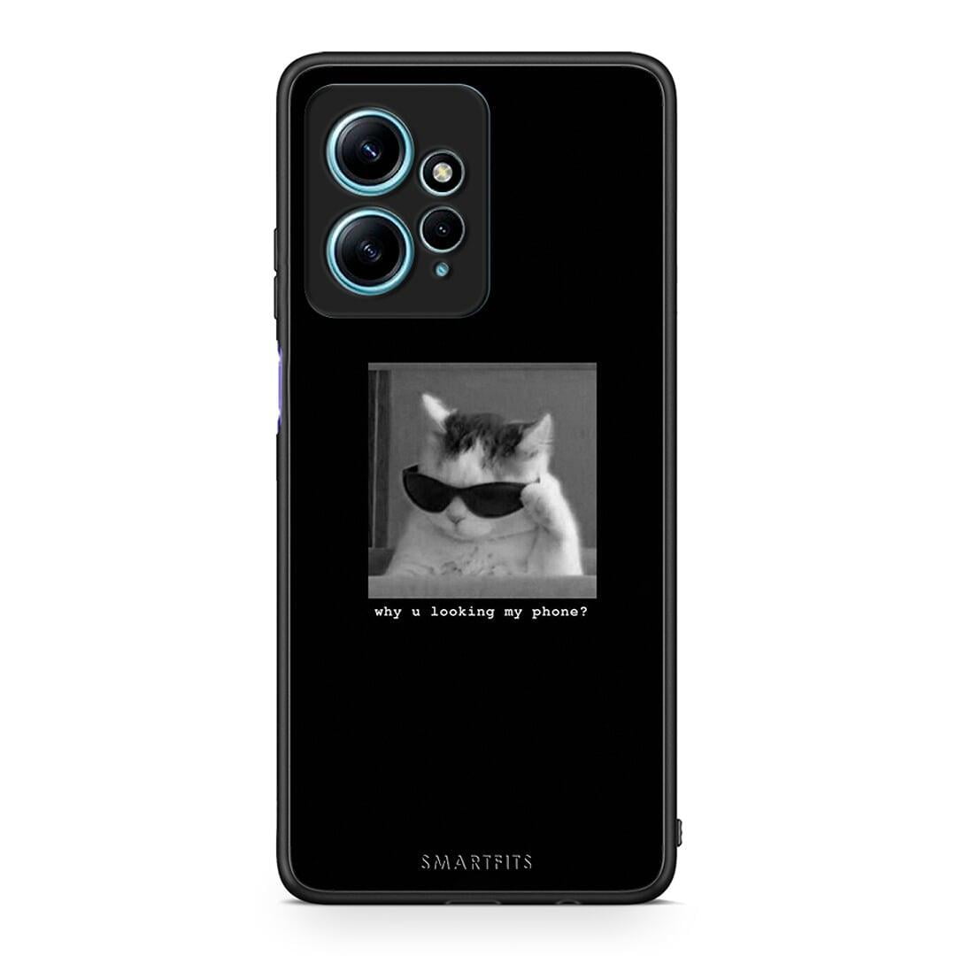 Θήκη Xiaomi Redmi Note 12 4G / Redmi K60 Pro Meme Cat από τη Smartfits με σχέδιο στο πίσω μέρος και μαύρο περίβλημα | Xiaomi Redmi Note 12 4G / Redmi K60 Pro Meme Cat Case with Colorful Back and Black Bezels