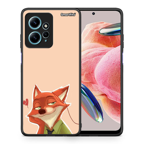 Θήκη Xiaomi Redmi Note 12 4G / Redmi K60 Pro Nick Wilde And Judy Hopps Love 1 από τη Smartfits με σχέδιο στο πίσω μέρος και μαύρο περίβλημα | Xiaomi Redmi Note 12 4G / Redmi K60 Pro Nick Wilde And Judy Hopps Love 1 Case with Colorful Back and Black Bezels