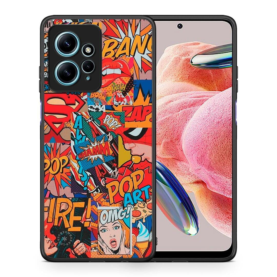 Θήκη Xiaomi Redmi Note 12 4G / Redmi K60 Pro PopArt OMG από τη Smartfits με σχέδιο στο πίσω μέρος και μαύρο περίβλημα | Xiaomi Redmi Note 12 4G / Redmi K60 Pro PopArt OMG Case with Colorful Back and Black Bezels