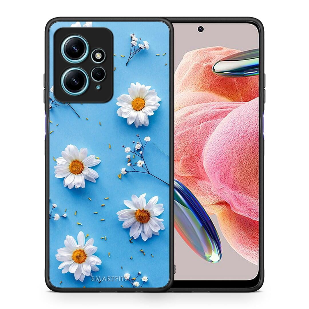 Θήκη Xiaomi Redmi Note 12 4G / Redmi K60 Pro Real Daisies από τη Smartfits με σχέδιο στο πίσω μέρος και μαύρο περίβλημα | Xiaomi Redmi Note 12 4G / Redmi K60 Pro Real Daisies Case with Colorful Back and Black Bezels