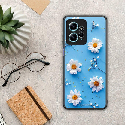 Θήκη Xiaomi Redmi Note 12 4G / Redmi K60 Pro Real Daisies από τη Smartfits με σχέδιο στο πίσω μέρος και μαύρο περίβλημα | Xiaomi Redmi Note 12 4G / Redmi K60 Pro Real Daisies Case with Colorful Back and Black Bezels