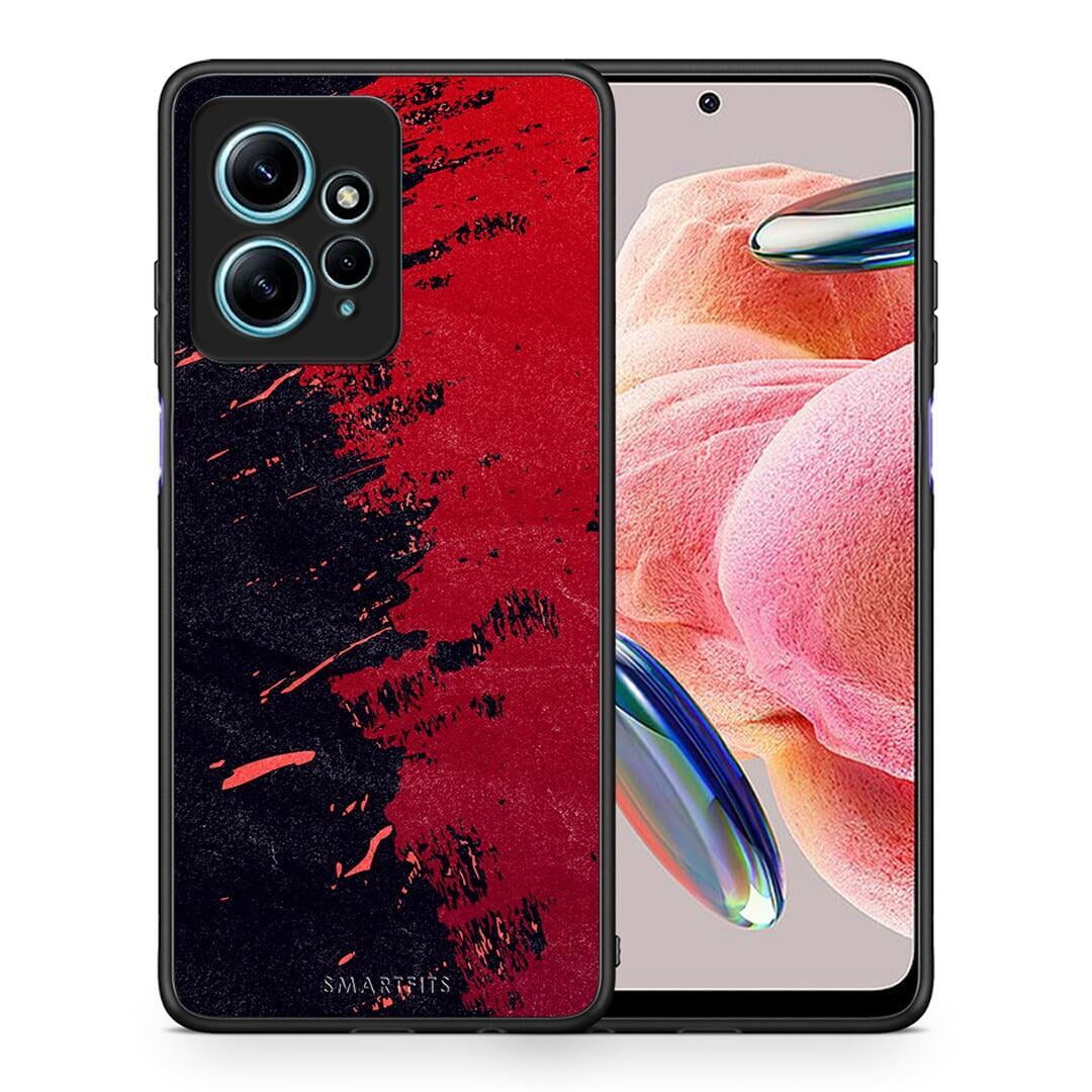 Θήκη Xiaomi Redmi Note 12 4G / Redmi K60 Pro Red Paint από τη Smartfits με σχέδιο στο πίσω μέρος και μαύρο περίβλημα | Xiaomi Redmi Note 12 4G / Redmi K60 Pro Red Paint Case with Colorful Back and Black Bezels