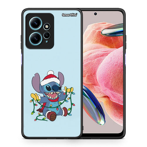 Θήκη Xiaomi Redmi Note 12 4G / Redmi K60 Pro Santa Stich από τη Smartfits με σχέδιο στο πίσω μέρος και μαύρο περίβλημα | Xiaomi Redmi Note 12 4G / Redmi K60 Pro Santa Stich Case with Colorful Back and Black Bezels
