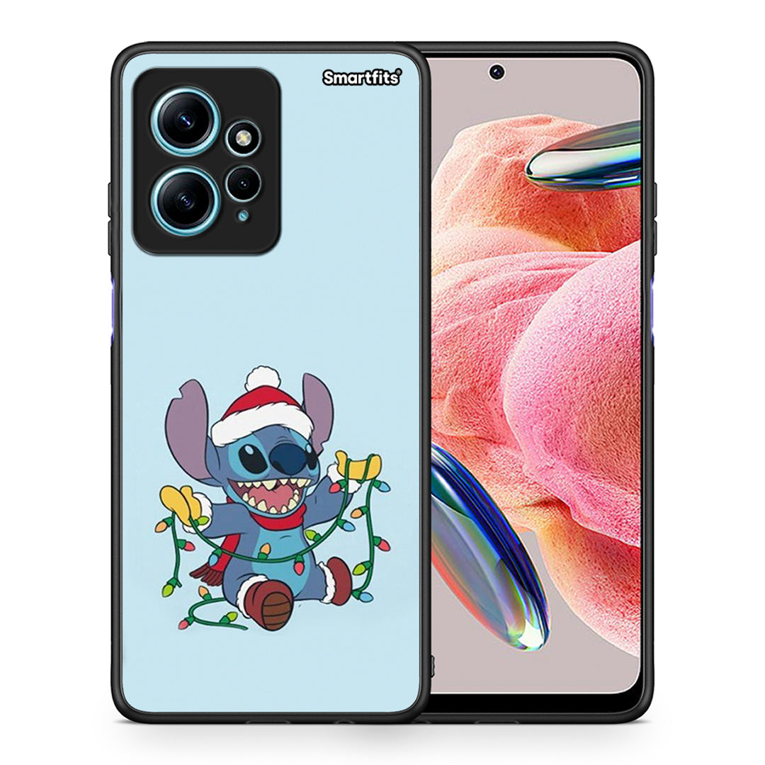 Θήκη Xiaomi Redmi Note 12 4G / Redmi K60 Pro Santa Stich από τη Smartfits με σχέδιο στο πίσω μέρος και μαύρο περίβλημα | Xiaomi Redmi Note 12 4G / Redmi K60 Pro Santa Stich Case with Colorful Back and Black Bezels