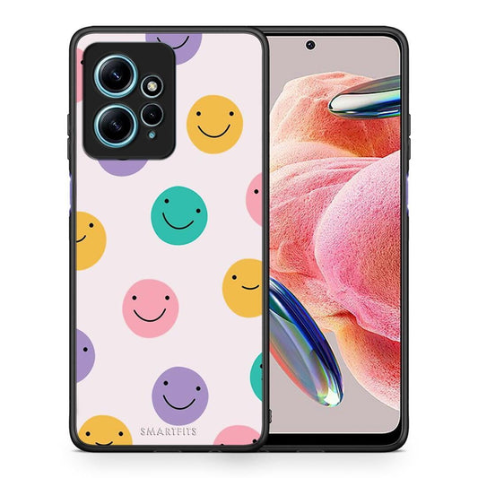 Θήκη Xiaomi Redmi Note 12 4G / Redmi K60 Pro Smiley Faces από τη Smartfits με σχέδιο στο πίσω μέρος και μαύρο περίβλημα | Xiaomi Redmi Note 12 4G / Redmi K60 Pro Smiley Faces Case with Colorful Back and Black Bezels