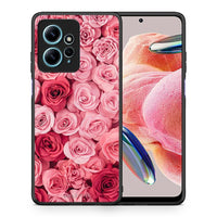 Thumbnail for Θήκη Xiaomi Redmi Note 12 4G / Redmi K60 Pro Valentine RoseGarden από τη Smartfits με σχέδιο στο πίσω μέρος και μαύρο περίβλημα | Xiaomi Redmi Note 12 4G / Redmi K60 Pro Valentine RoseGarden Case with Colorful Back and Black Bezels