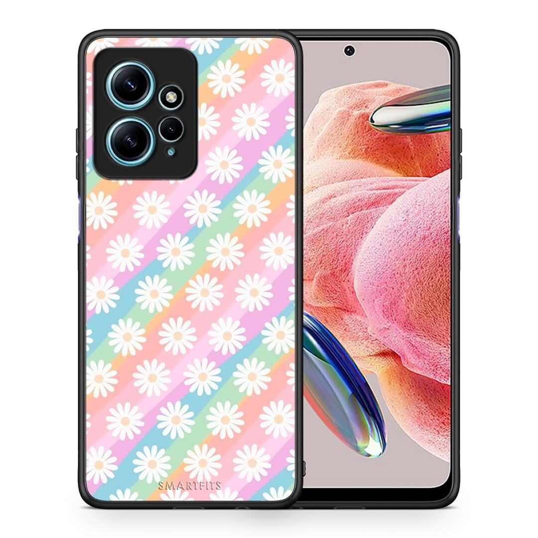 Θήκη Xiaomi Redmi Note 12 4G / Redmi K60 Pro White Daisies από τη Smartfits με σχέδιο στο πίσω μέρος και μαύρο περίβλημα | Xiaomi Redmi Note 12 4G / Redmi K60 Pro White Daisies Case with Colorful Back and Black Bezels