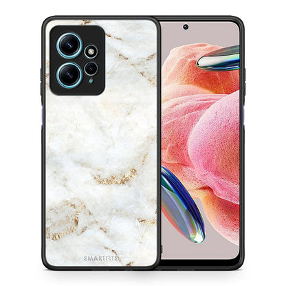 Θήκη Xiaomi Redmi Note 12 4G / Redmi K60 Pro White Gold Marble από τη Smartfits με σχέδιο στο πίσω μέρος και μαύρο περίβλημα | Xiaomi Redmi Note 12 4G / Redmi K60 Pro White Gold Marble Case with Colorful Back and Black Bezels