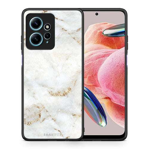 Θήκη Xiaomi Redmi Note 12 4G / Redmi K60 Pro White Gold Marble από τη Smartfits με σχέδιο στο πίσω μέρος και μαύρο περίβλημα | Xiaomi Redmi Note 12 4G / Redmi K60 Pro White Gold Marble Case with Colorful Back and Black Bezels