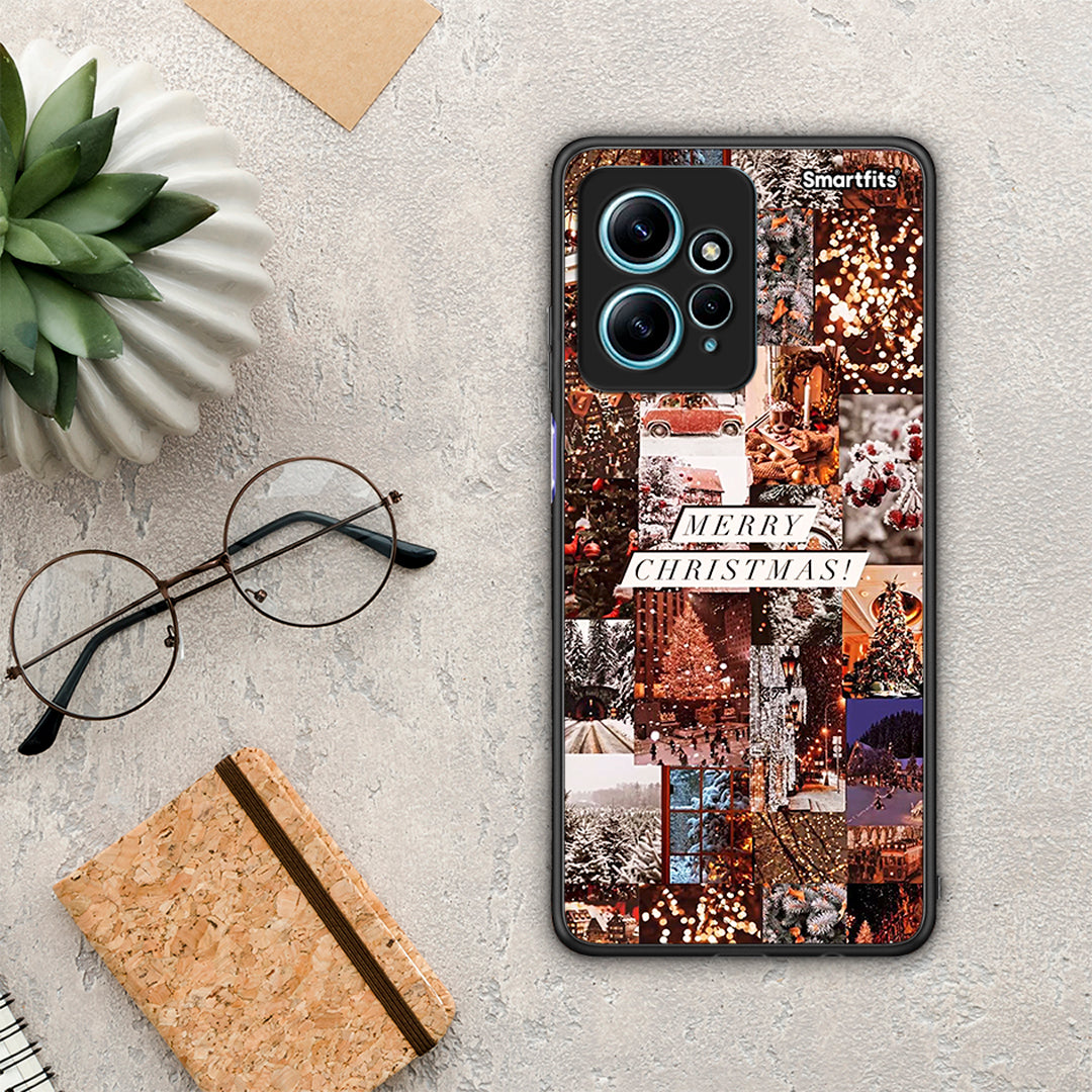 Θήκη Xiaomi Redmi Note 12 4G / Redmi K60 Pro Xmas Collage από τη Smartfits με σχέδιο στο πίσω μέρος και μαύρο περίβλημα | Xiaomi Redmi Note 12 4G / Redmi K60 Pro Xmas Collage Case with Colorful Back and Black Bezels