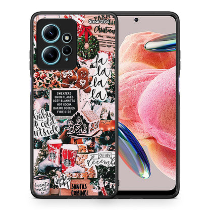 Θήκη Xiaomi Redmi Note 12 4G / Redmi K60 Pro Xmas Habbits από τη Smartfits με σχέδιο στο πίσω μέρος και μαύρο περίβλημα | Xiaomi Redmi Note 12 4G / Redmi K60 Pro Xmas Habbits Case with Colorful Back and Black Bezels