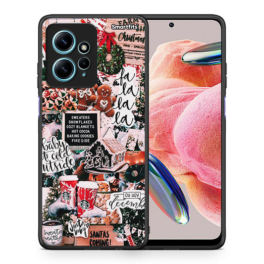 Θήκη Xiaomi Redmi Note 12 4G / Redmi K60 Pro Xmas Habbits από τη Smartfits με σχέδιο στο πίσω μέρος και μαύρο περίβλημα | Xiaomi Redmi Note 12 4G / Redmi K60 Pro Xmas Habbits Case with Colorful Back and Black Bezels
