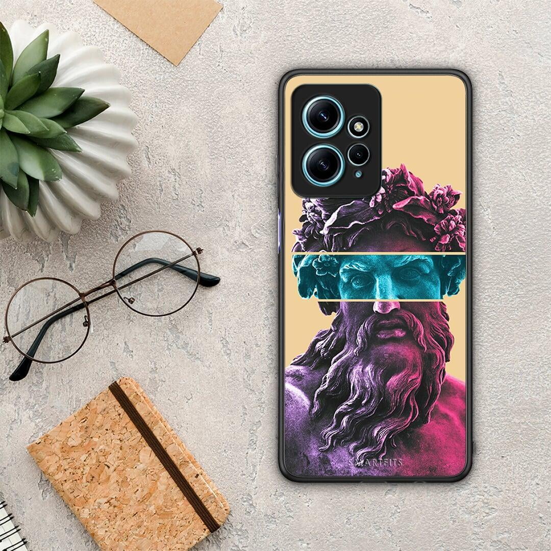 Θήκη Xiaomi Redmi Note 12 4G / Redmi K60 Pro Zeus Art από τη Smartfits με σχέδιο στο πίσω μέρος και μαύρο περίβλημα | Xiaomi Redmi Note 12 4G / Redmi K60 Pro Zeus Art Case with Colorful Back and Black Bezels