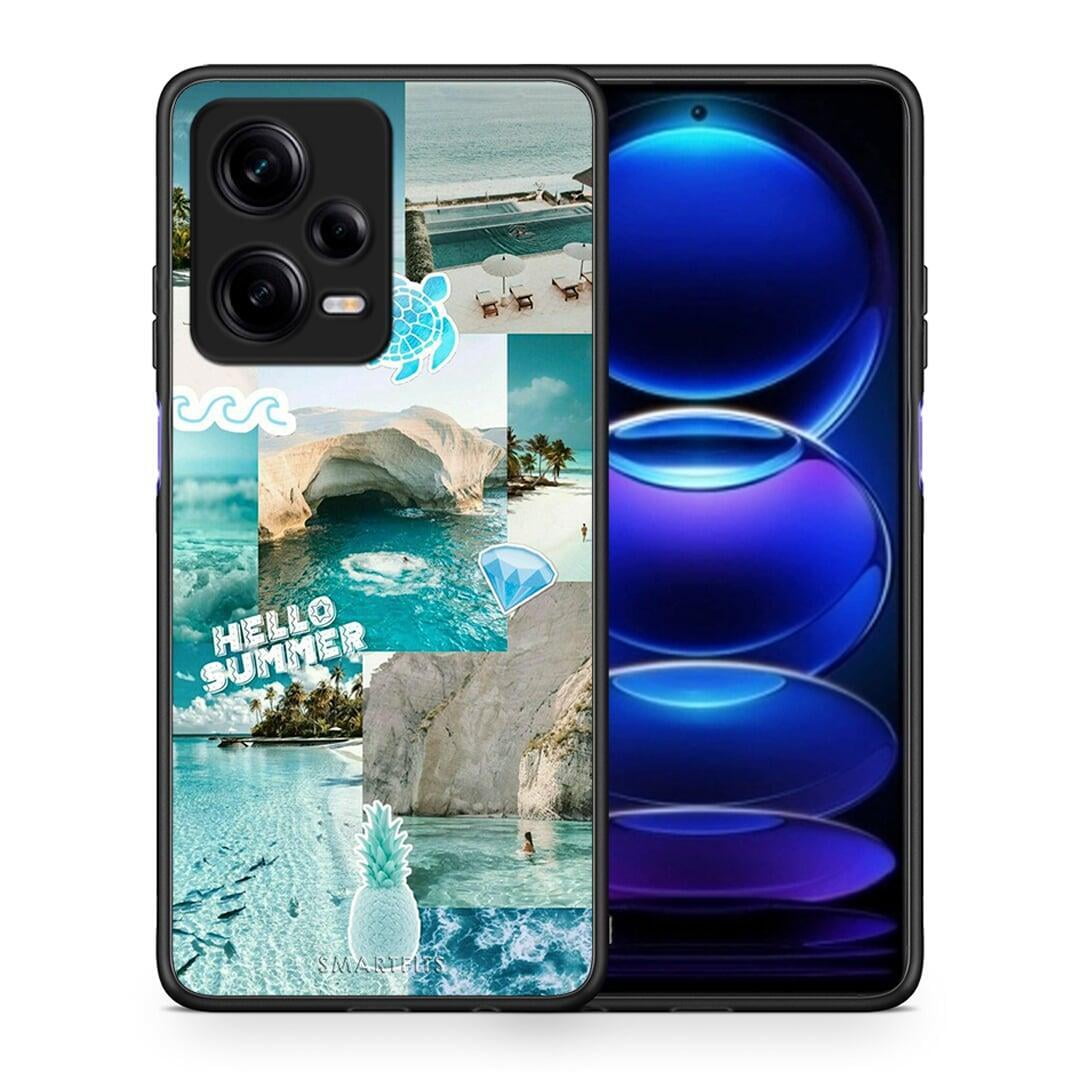 Θήκη Xiaomi Redmi Note 12 Pro 5G Aesthetic Summer από τη Smartfits με σχέδιο στο πίσω μέρος και μαύρο περίβλημα | Xiaomi Redmi Note 12 Pro 5G Aesthetic Summer Case with Colorful Back and Black Bezels