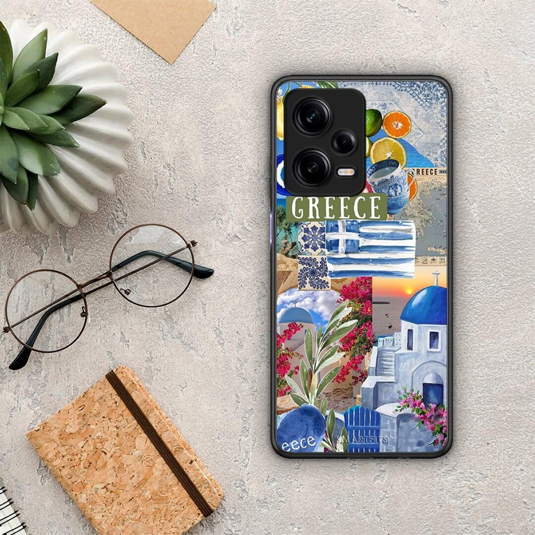 Θήκη Xiaomi Redmi Note 12 Pro 5G All Greek από τη Smartfits με σχέδιο στο πίσω μέρος και μαύρο περίβλημα | Xiaomi Redmi Note 12 Pro 5G All Greek Case with Colorful Back and Black Bezels