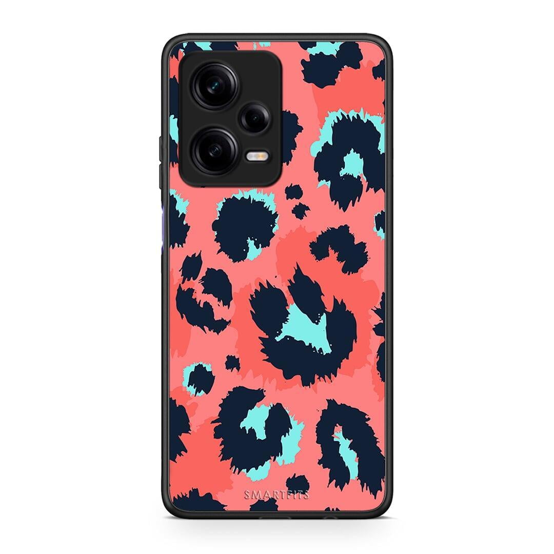 Θήκη Xiaomi Redmi Note 12 Pro 5G Animal Pink Leopard από τη Smartfits με σχέδιο στο πίσω μέρος και μαύρο περίβλημα | Xiaomi Redmi Note 12 Pro 5G Animal Pink Leopard Case with Colorful Back and Black Bezels