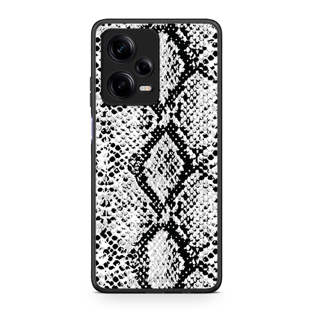 Θήκη Xiaomi Redmi Note 12 Pro 5G Animal White Snake από τη Smartfits με σχέδιο στο πίσω μέρος και μαύρο περίβλημα | Xiaomi Redmi Note 12 Pro 5G Animal White Snake Case with Colorful Back and Black Bezels