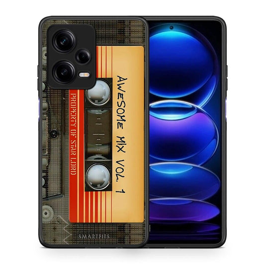 Θήκη Xiaomi Redmi Note 12 Pro 5G Awesome Mix από τη Smartfits με σχέδιο στο πίσω μέρος και μαύρο περίβλημα | Xiaomi Redmi Note 12 Pro 5G Awesome Mix Case with Colorful Back and Black Bezels