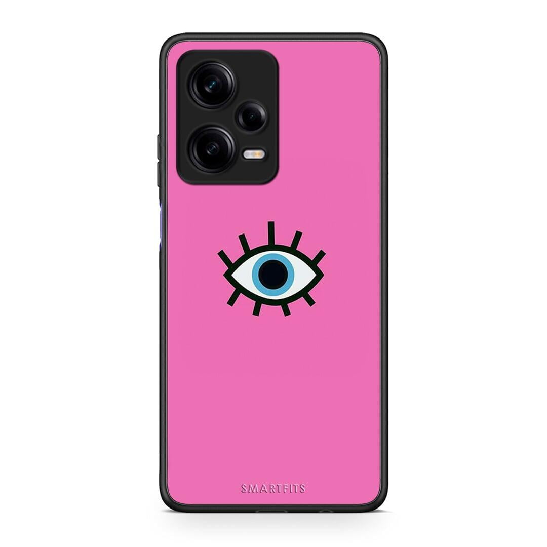 Θήκη Xiaomi Redmi Note 12 Pro 5G Blue Eye Pink από τη Smartfits με σχέδιο στο πίσω μέρος και μαύρο περίβλημα | Xiaomi Redmi Note 12 Pro 5G Blue Eye Pink Case with Colorful Back and Black Bezels