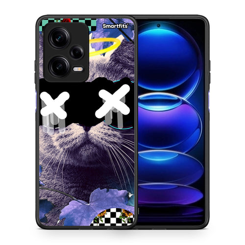 Θήκη Xiaomi Redmi Note 12 Pro 5G Cat Collage από τη Smartfits με σχέδιο στο πίσω μέρος και μαύρο περίβλημα | Xiaomi Redmi Note 12 Pro 5G Cat Collage Case with Colorful Back and Black Bezels