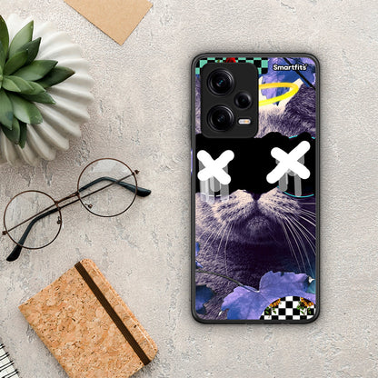 Θήκη Xiaomi Redmi Note 12 Pro 5G Cat Collage από τη Smartfits με σχέδιο στο πίσω μέρος και μαύρο περίβλημα | Xiaomi Redmi Note 12 Pro 5G Cat Collage Case with Colorful Back and Black Bezels